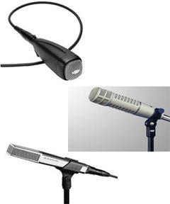 Microfoane cu fir folosite pe scena 
